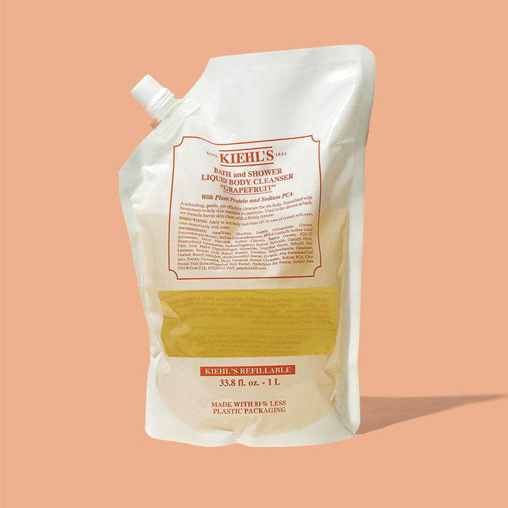 Kiehl’s 자몽 리퀴드 바디 클렌저 리필 파우치 6만5천원대.