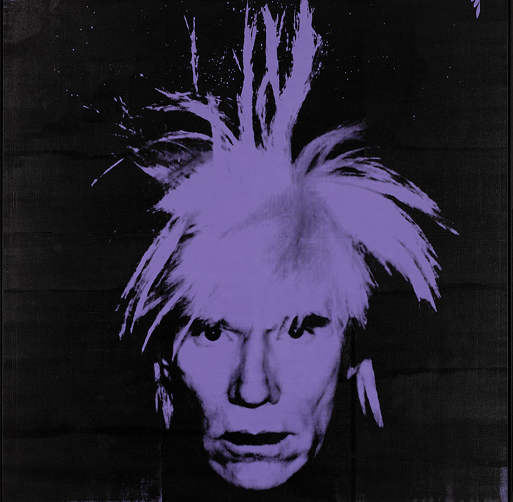 <Self-Portrait>, 1986 – detail. © The Andy Warhol Foundation for Visual Arts, Inc. / Licensed by Adagp, Paris 2021. Courtesy of Fondation Louis Vuitton. Photo credits: © Primae / Louis Bourjac.