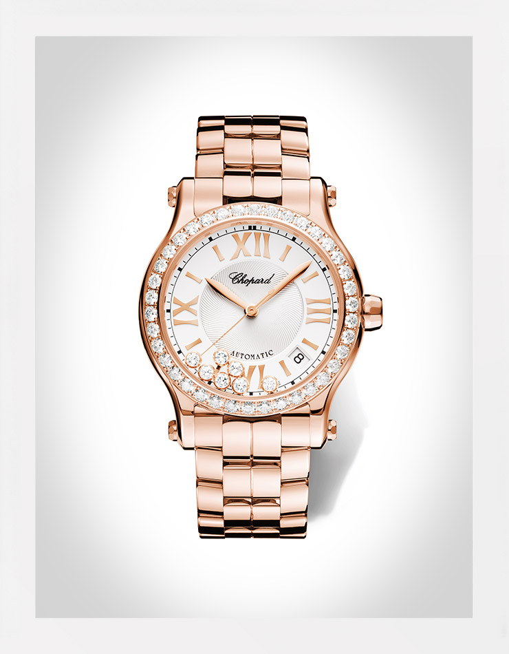 다이얼 속 무빙 다이아몬드가 매력적인 ‘해피 스포츠’ 시계는 Chopard.