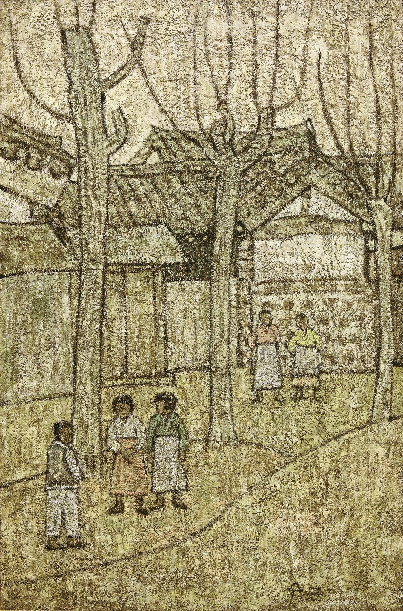 박수근, <골목안>