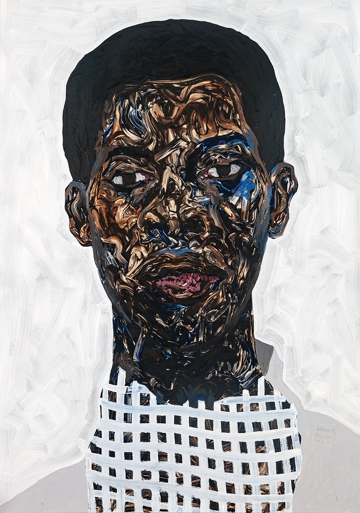 Amoako Boafo, <Mesh Collar>, 2022. Courtesy of Mariane Ibrahim.