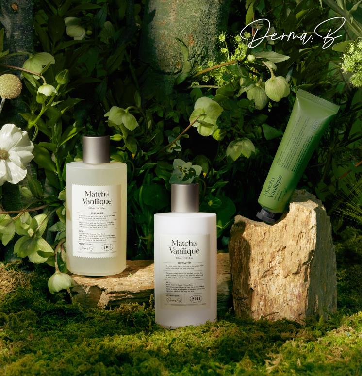 Derma B 내러티브 말차바닐릭 바디 로션 300ml 2만8천원, 바디 워시 300ml 2만5천원, 핸드 크림 50ml 1만5천원 