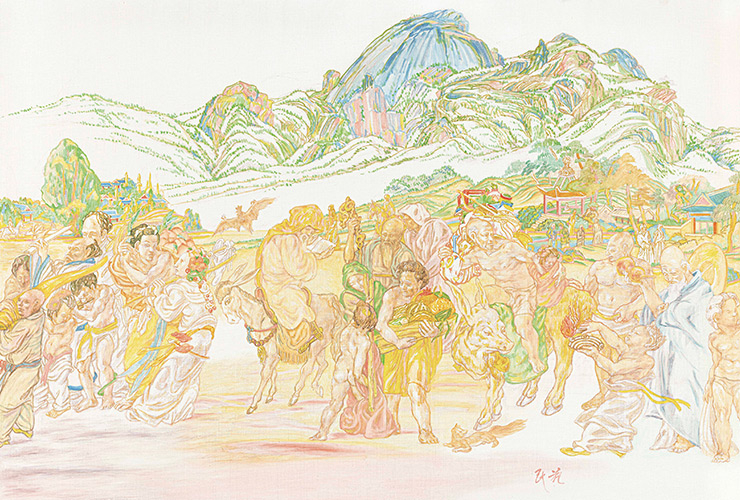 <인왕이 아즐가>, 2018, 캔버스에 유채, 97x130.3cm.