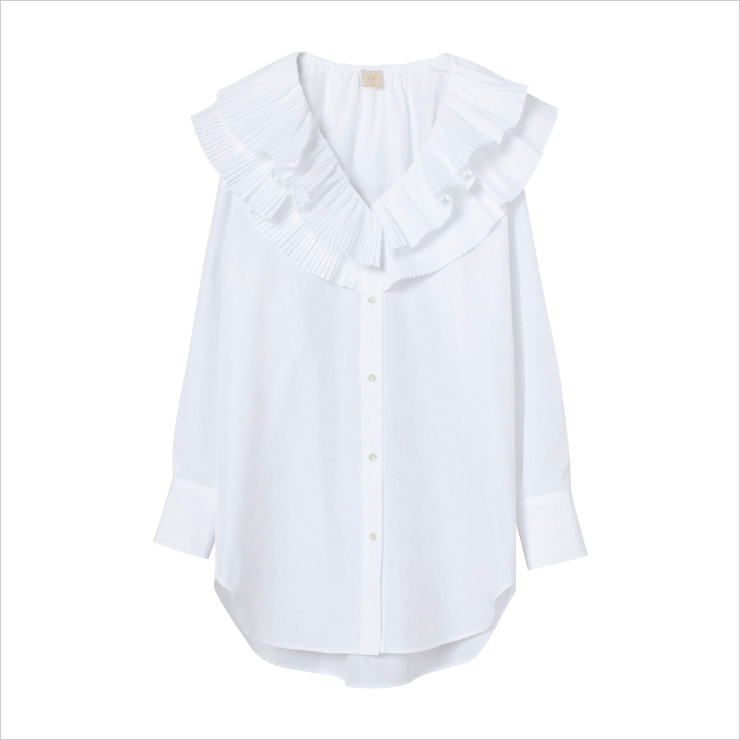 러플 칼라 블라우스는 6만9천9백원 H&M.