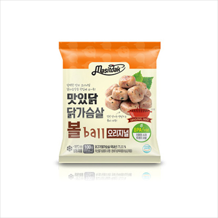 Masitdak 닭가슴살볼 오리지널 10팩(1kg) 1만8천원.