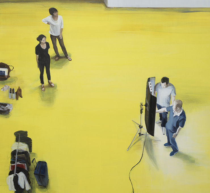 박진아(b. 1974), <노란 바닥 01>, 2015, Oil on canvas, 170x194cm. Photo by 김상태