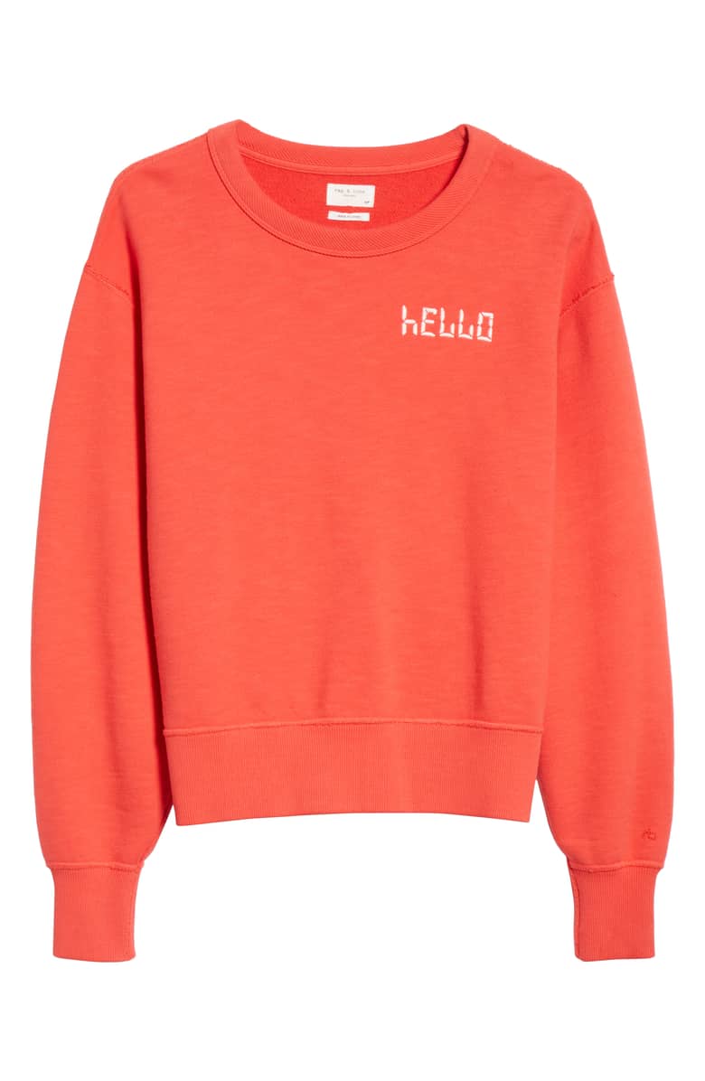 'Hello' 레터링의 스웨트셔츠는 Rag & Bone.
