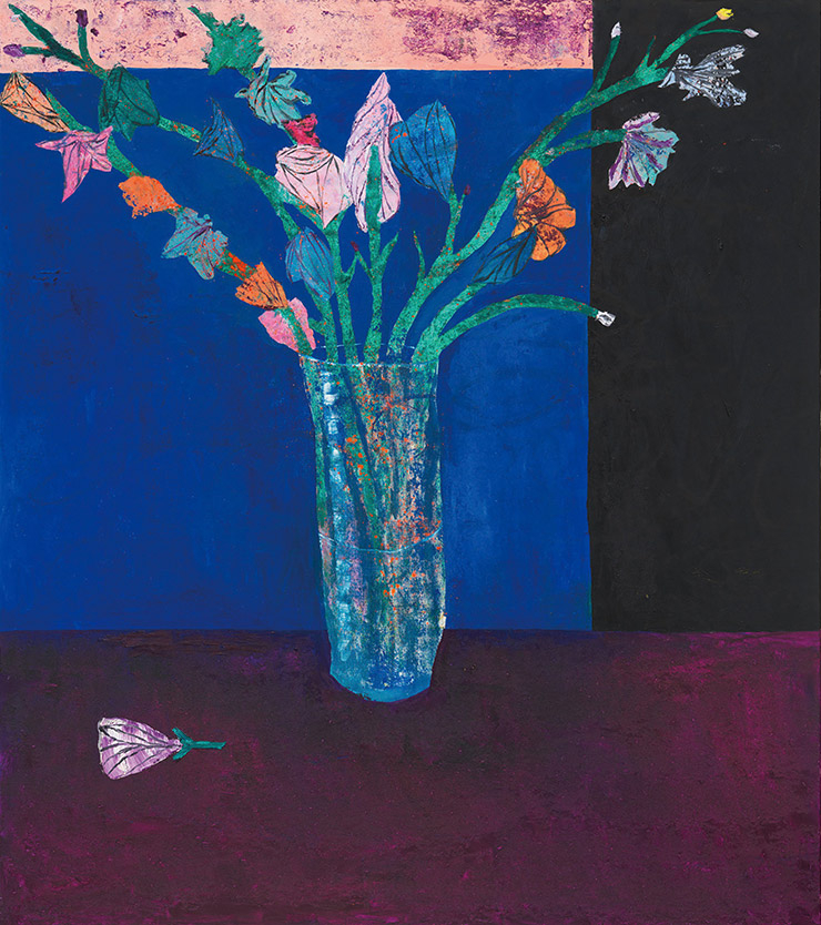 Tom Anholt, <Fallen Flower I>, 2021, Oil and Acrylic on Linen, 40x30cm. Courtesy Galerie EIGEN + ART Leipzig/Berlin. Photo: Gunter Lepkowski