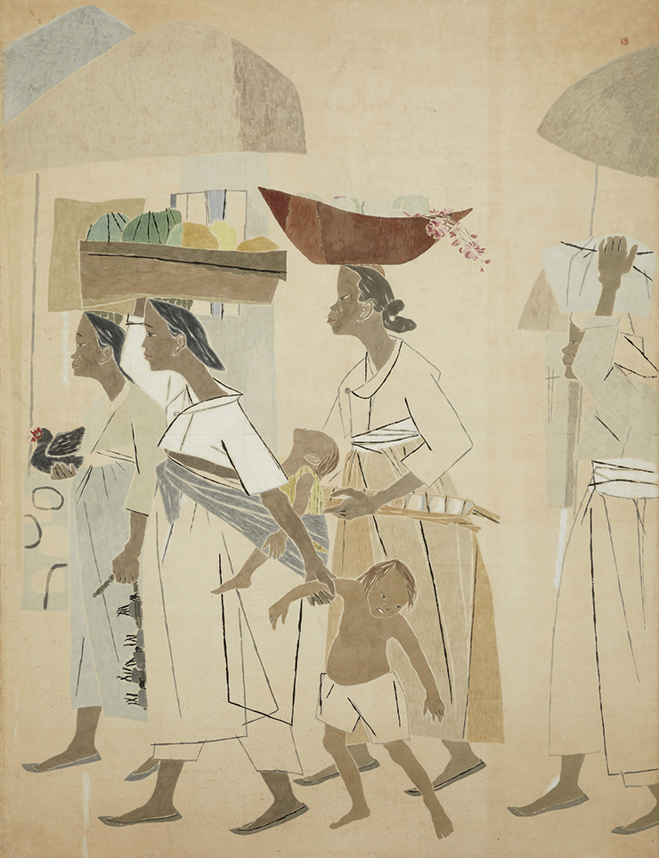 박래현, <이른 아침>, 1956.