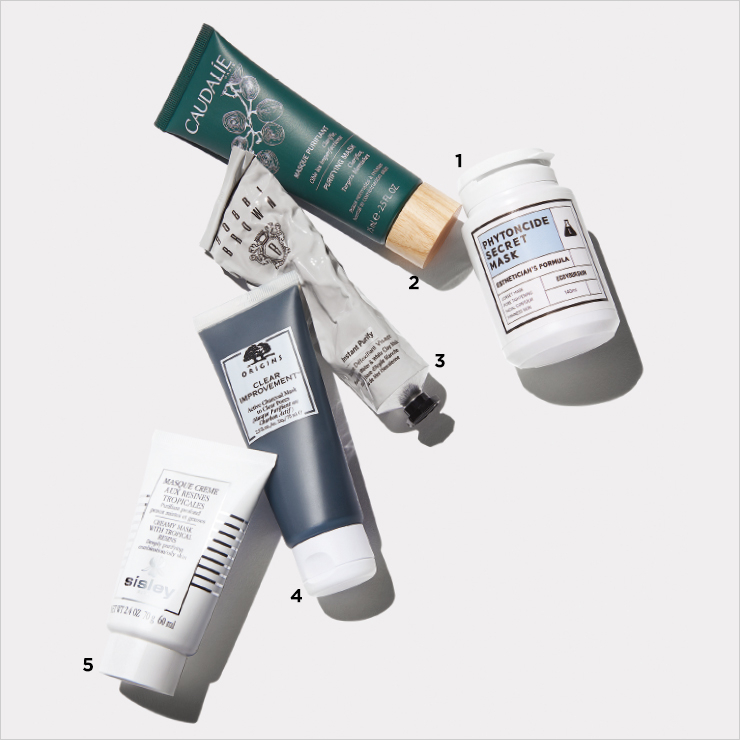 1 Eco Your Skin 피톤치드 시크릿 마스크 3만원. 2 Caudalie 퓨리파잉 마스크 3만7천원. 3 Bobbi Brown 인스턴트 퓨리파이 페이스 마스크 7만2천원대. 4 Origins 클리어 임푸르브먼트 액티브 챠콜 마스크 투 클리어 포어스 2만9천원대. 5 Sisley 마스끄 끄렘므 오 레진느 뜨로삐깔 13만원.