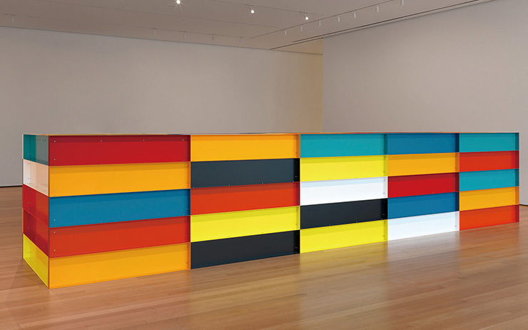 Donald Judd, <Untitled>, 1991, Enameled aluminum, 150x750x165cm, The Museum of Modern Art, New York. Bequest of Richard S. Zeisler and gift of Abby Aldrich Rockefeller (both by exchange) and gift of Kathy Fuld, Agnes Gund, Patricia Cisneros, Doris Fisher, Mimi Haas, Marie-Josee and Henry R. Kravis, and Emily Spiegel.