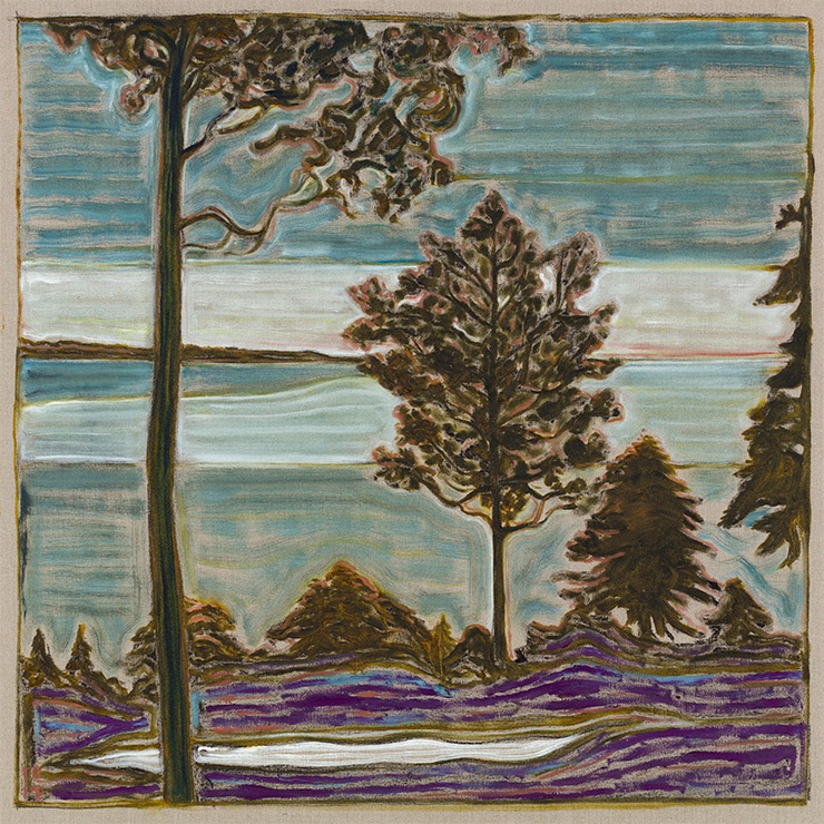 Billy Childish, tree overlooking sea, 2017, Courtesy the artist and Lehmann Maupin, New York, Hong Kong, and Seoul.