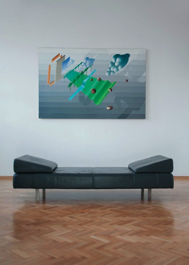 마르친 코바리크(Marcin Kowalik)의 페인팅 ‘Landscape Elements’(2007) 설치 장면.