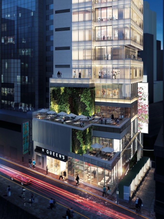 홍콩 센트럴에 위치한 갤러리 빌딩 에이치 퀸스 외부 전경.데이비드 즈워너 갤러리는 5~6층에 위치해 있다.