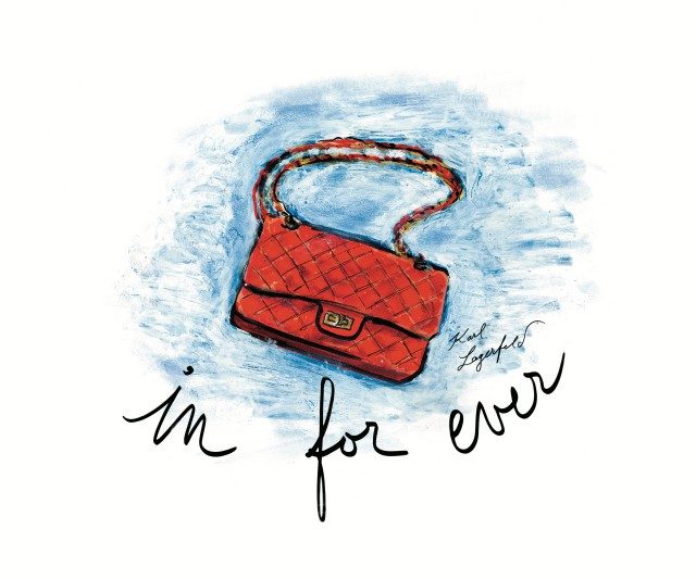 칼 라거펠트가 그린 핸드백 일러스트