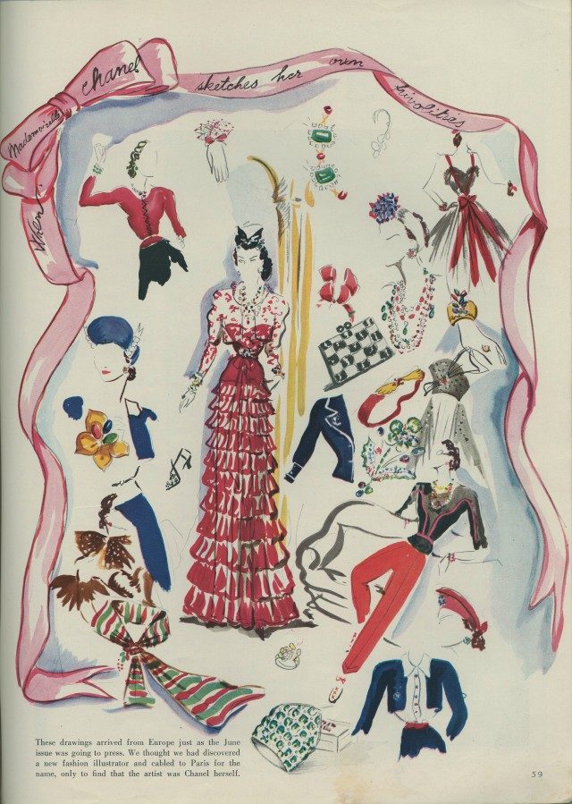 액세서리에 대한 코코 샤넬의 심미안을 표현한 일러스트