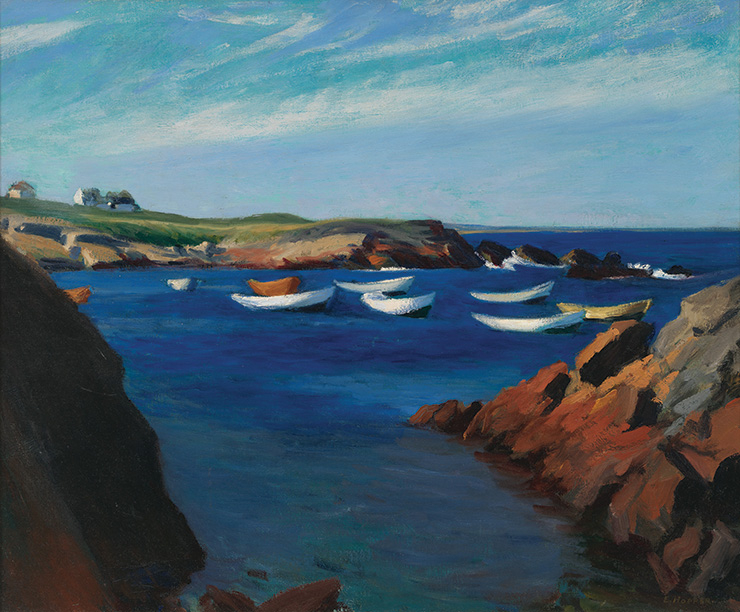 에드워드 호퍼, <작은 배들, 오건킷>,1914. 캔버스에 유채, 61.6x74.3cm. Whitney Museum of American Art, New York; Josephine N. Hopper Bequest 70.1196. © 2023 Heirs of Josephine Hopper/Licensed by SACK, Seoul