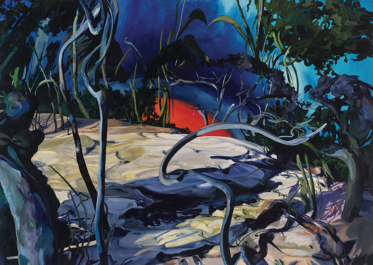 <Blue Moon>, 2022, Oil on linen, 60x84 in | 152.4x213.4 cm. Courtesy of the artist and Perrotin.