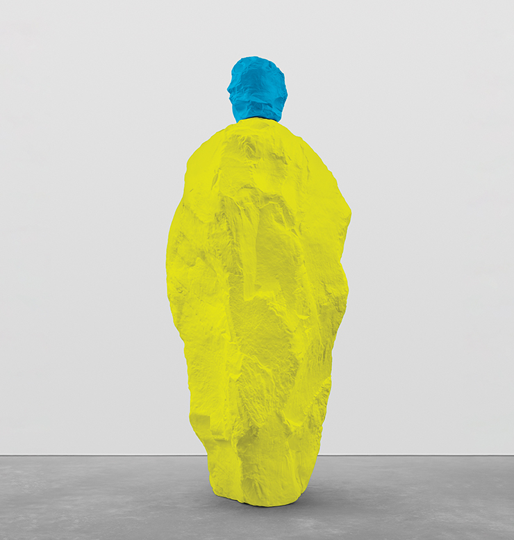 <blue yellow monk>, 2020, Painted bronze, 295x125x114.5cm.