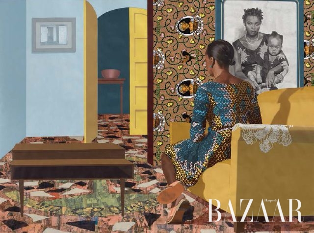 ‘문(Portals)’이란 타이틀로 열리고 있는 니데카 아쿠닐리 크로스비의 전시 작품 가운데 ‘Mother and Child’, 2016 (Courtesy the Artists and Victoria Miro, London © Njideka Akunyili Crosby)