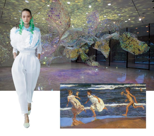 Soo Sunny Park, ‘Unwoven Light’ Rice Gallery, Houston, Texas, USA / Joaquin Sorolla, ‘Running Along The Beach’, 1908