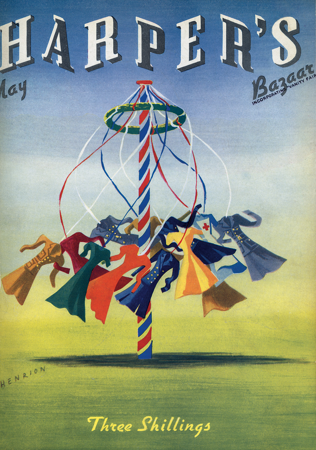 1940년대 제2차 세계대전이 한창이던 시기에 발간된 <바자> 커버