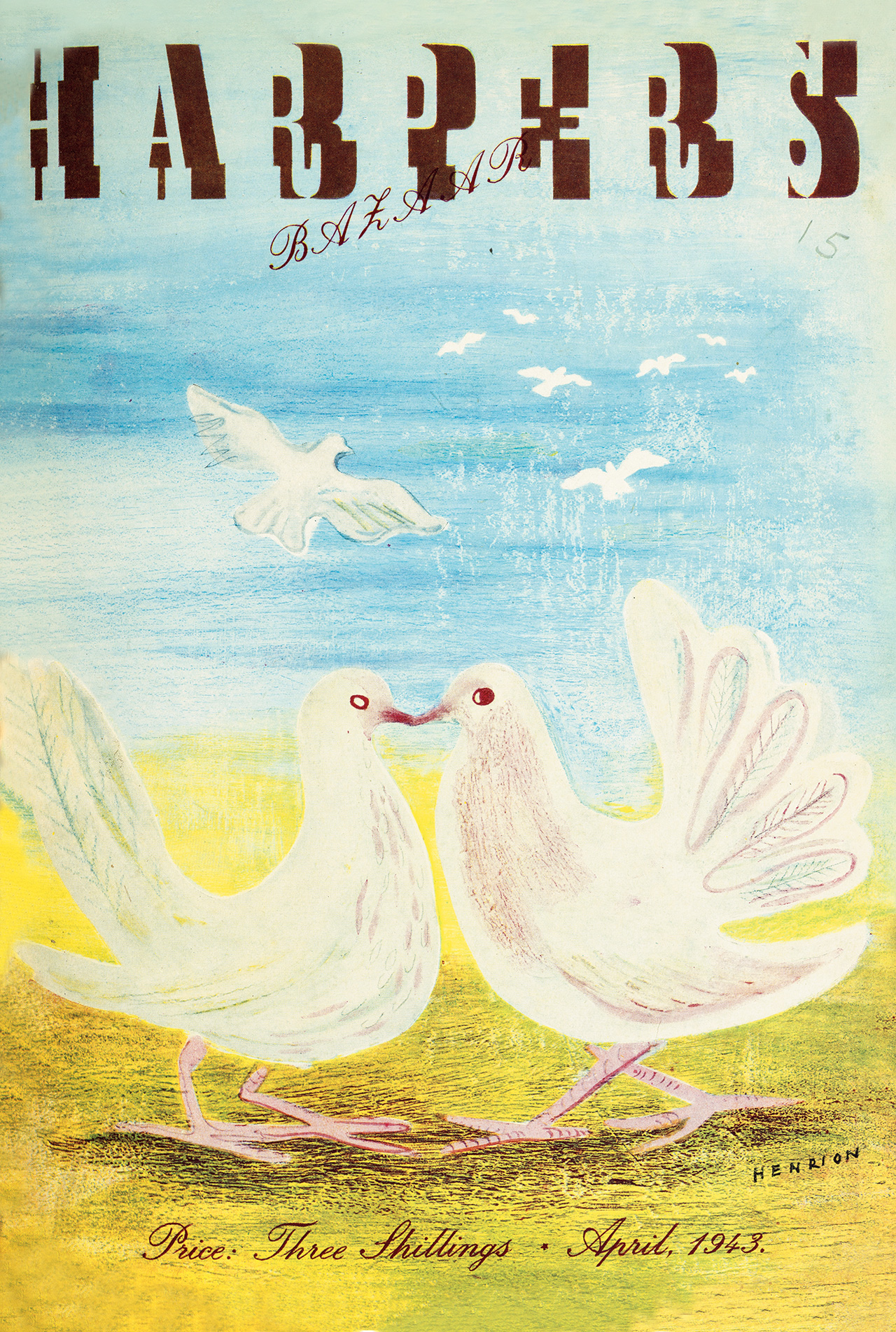 1940년대 제2차 세계대전이 한창이던 시기에 발간된 <바자> 커버