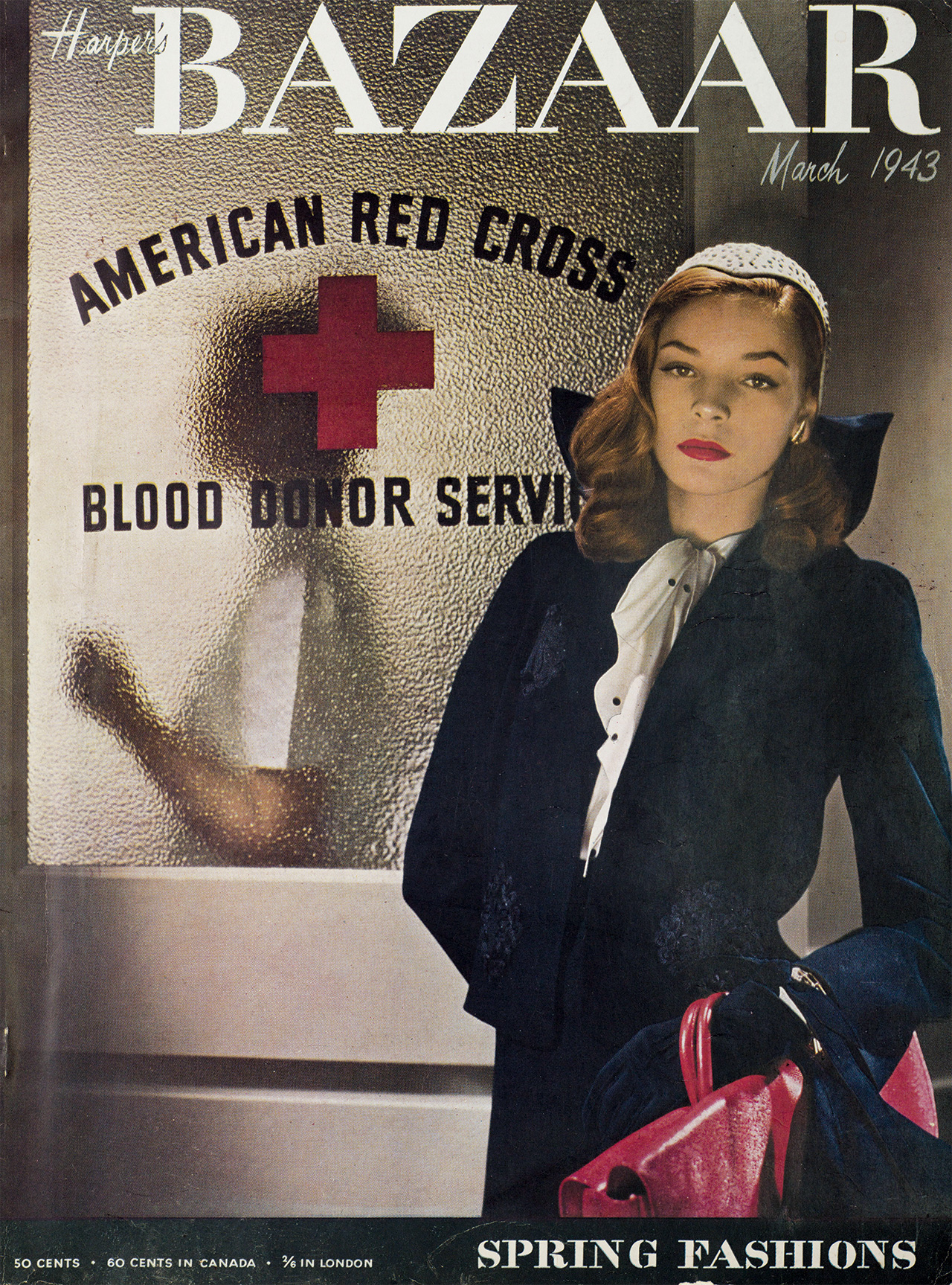 로렌 바콜이 등장한 1943년 3월 커버. 루이즈 달-울프가 촬영했다.