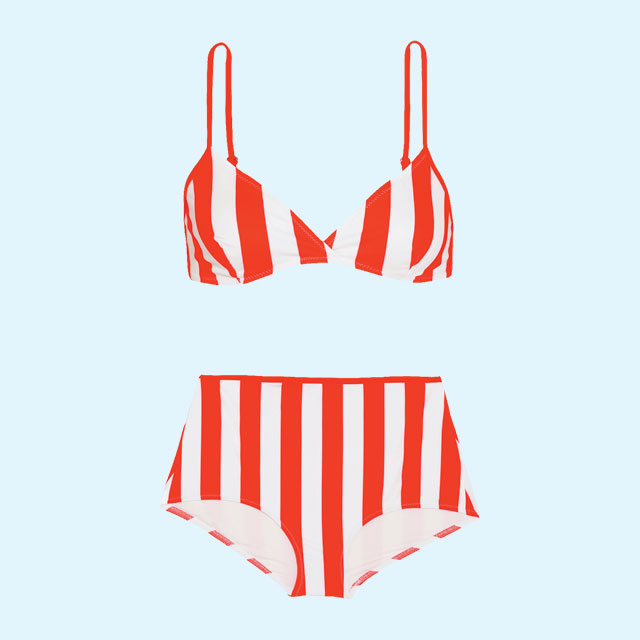 볼드한 스트라이프 패턴의 비키니는 25만원대로 Solid and Striped by Net-A-Porter