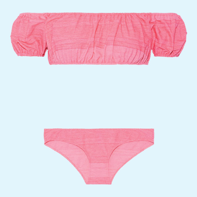 코튼 소재의 오프숄더 비키니는 56만원대로 Lisa Marie Fernandez by Net-A-Porter