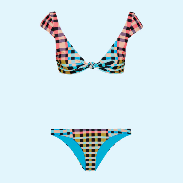 체크 패턴의 반팔 비키니는 37만원대로 Mara Hoffman by Net-A-Porter