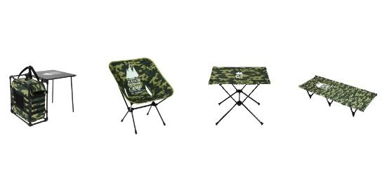 (왼쪽부터) 필드 오피스 35만원, 체어 27만원, 테이블 25만3천원, 휴대용 침대 67만8천원 