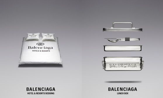 BALENCIAGA 킹사이즈 면 이불 커버, 필로케이스 1백76만원, 런치박스 95만5천원