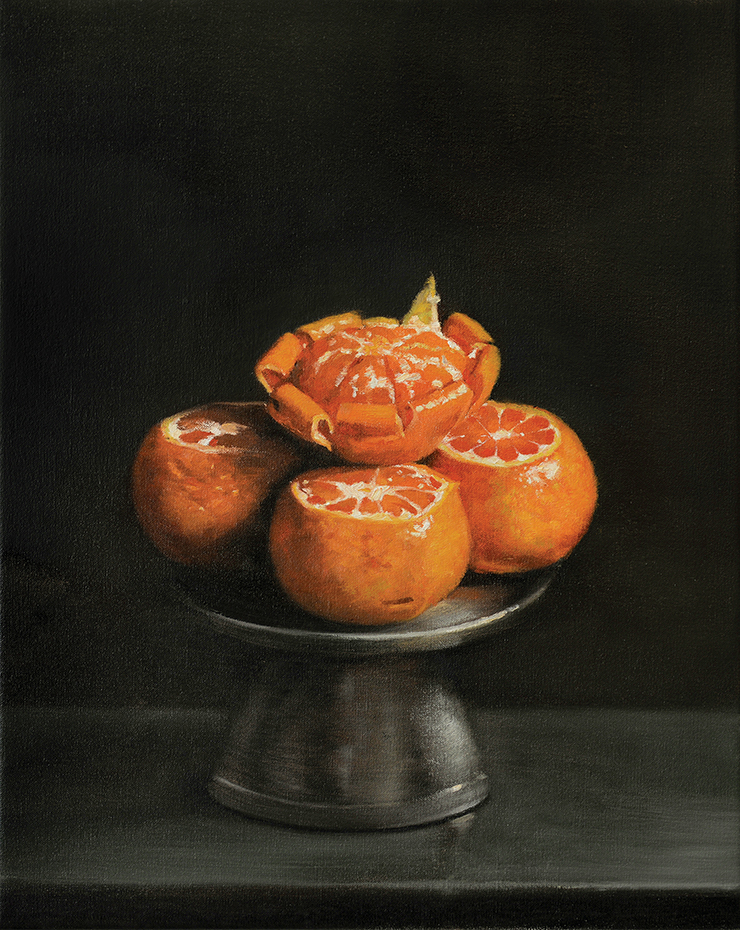 <Tangerines>, 2019, Oil on linen, 50x40cm. Copyright: Helena Parada Kim. Courtesy of the artist