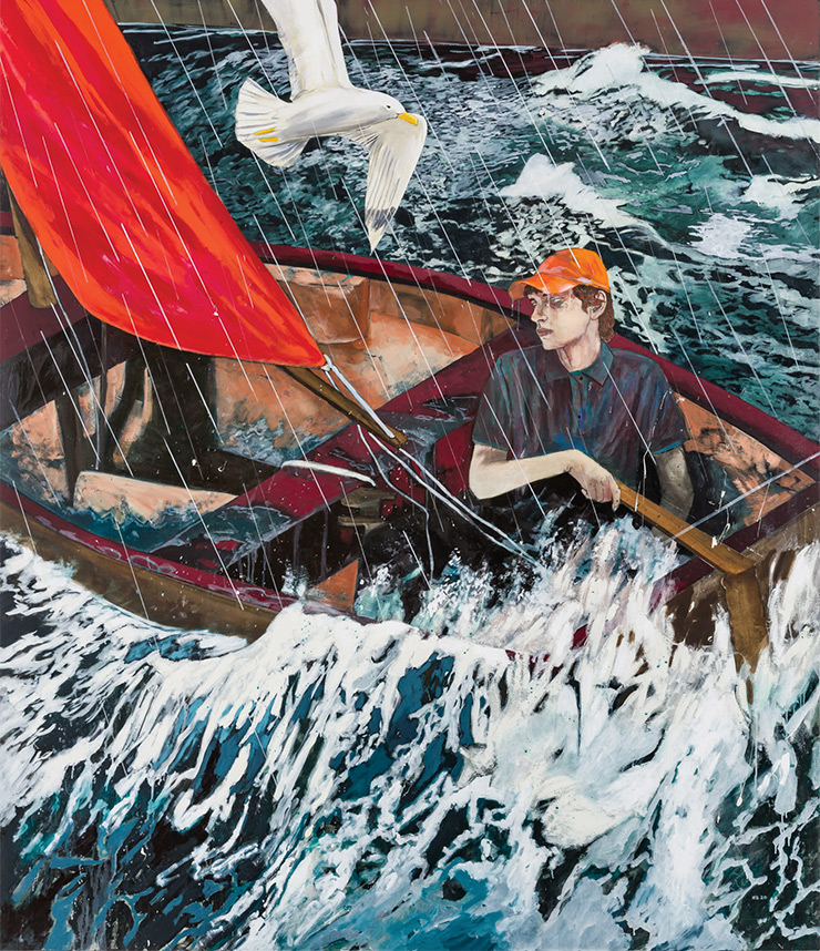 <Out To Sea>, 2020, Acrylic on linen, 213.4x182.9cm.