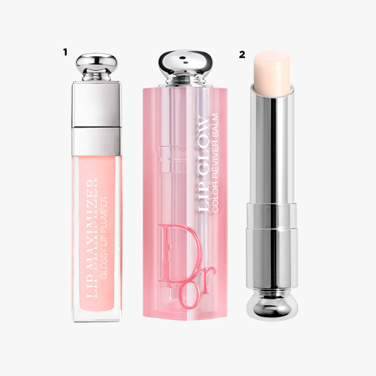 1 Dior 어딕트 립 글로우 #000 유니버셜 클리어 4만5천원대. 2 Dior 어딕트 립 맥시마이저 #001 핑크 4만5천원대. 