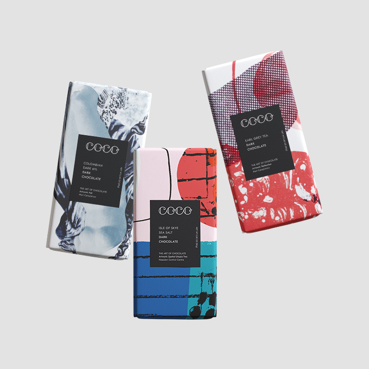 Coco 초콜릿 바 각각 약 £5.