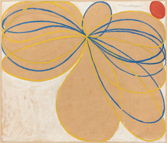 ‘Group V, The Seven-Pointed Star, No. 1’, 1908 from ‘The WUS/Seven-Pointed Star Series’, 62.5×76cm, Tempera, gouache and graphite on paper mounted on canvas.