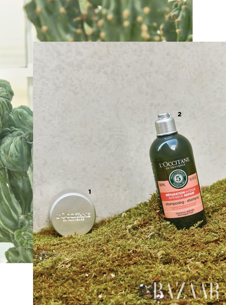 1 L'Occitane 아로마 리페어 헤어 마스크 4만2천원. 2 L'Occitane 아로마 리페어 샴푸 3만원. 