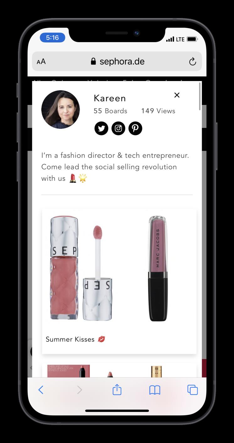 Social Seller Mysephorastore microsite