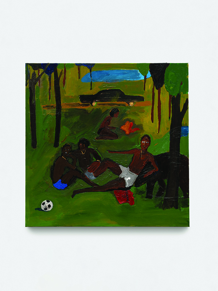 <Forest Fever ain’t Nothing like, “Jungle Fever”>, 2023, Acrylic on canvas, 76.5x76x3.5cm. © Henry Taylor Courtesy the artist and Hauser & Wirth