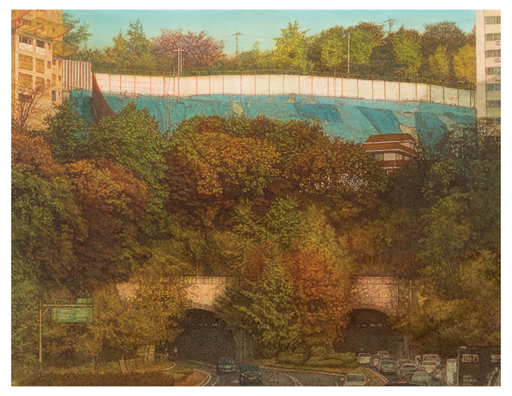 이만나, <가변 풍경>, 2022, 112x145.5cm, Oil on canvas.