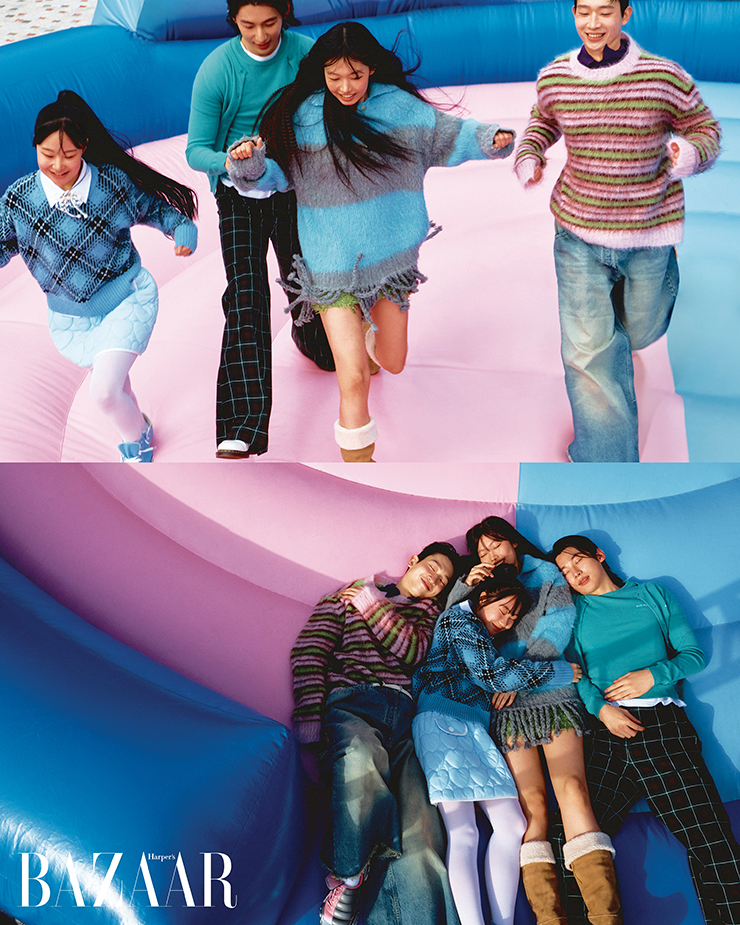 (위 왼쪽부터) 중국언어문화학과 박은교(2002), 의류학과 이해성(2002), 의류학과 임주연(2003), 공간디자인소비자학과 문지후(2001)