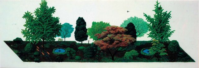 ‘직사각형정원’, 캔버스에 아크릴릭,112×324cm, 2004,Courtesy of the artist and Kukje Gallery 이미지 제공: 국제 갤러리