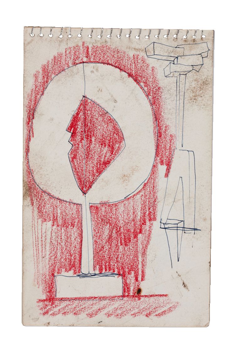 송영수, 무제, 12x18.8cm, 종이에 펜, 색연필, 연도 미상