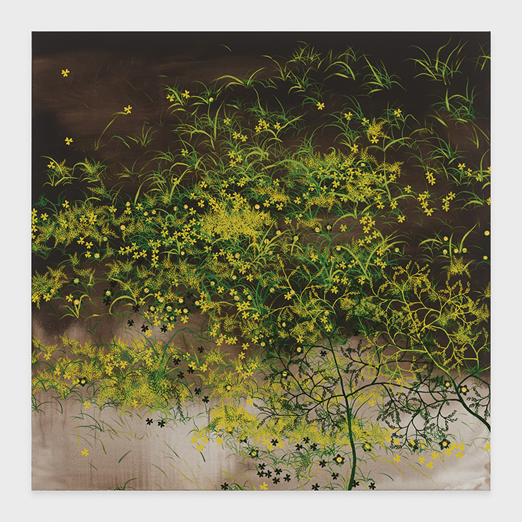 Calvin Marcus, <Untitled Grass Painting>, 2022, Oil and emulsified gesso on linen/canvas blend, 60x60x1 1/8inches(152.4x152.4x2.9cm). Copyright The Artist. Courtesy of the Artist and David Kordansky Gallery