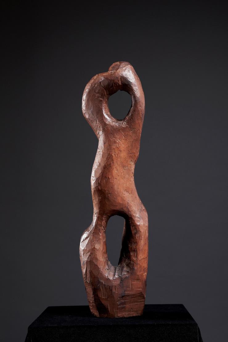 송영수, 작품57, 58x16x10cm, 나무, 1957