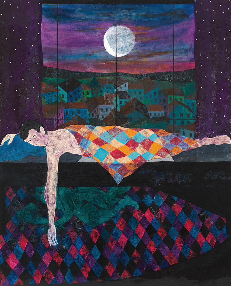 Tom Anholt, <2 AM>, 2021, Oil on Linen, 190x150cm. Courtesy Galerie EIGEN + ART Leipzig/Berlin, Photo: Gunter Lepkowski