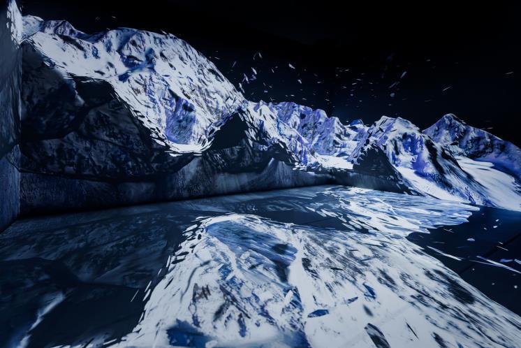 Yiyun Kang Finite 2021 Immersive audio-visual installation/ 5 projections, 12-channel audio duration: 6' 20″ Courtesy of the artist & PKM Gallery.