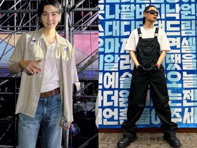 싸이 '흠뻑쇼'에 참석한 슈가와 쌈디. 출처_ 각 셀럽 인스타그램